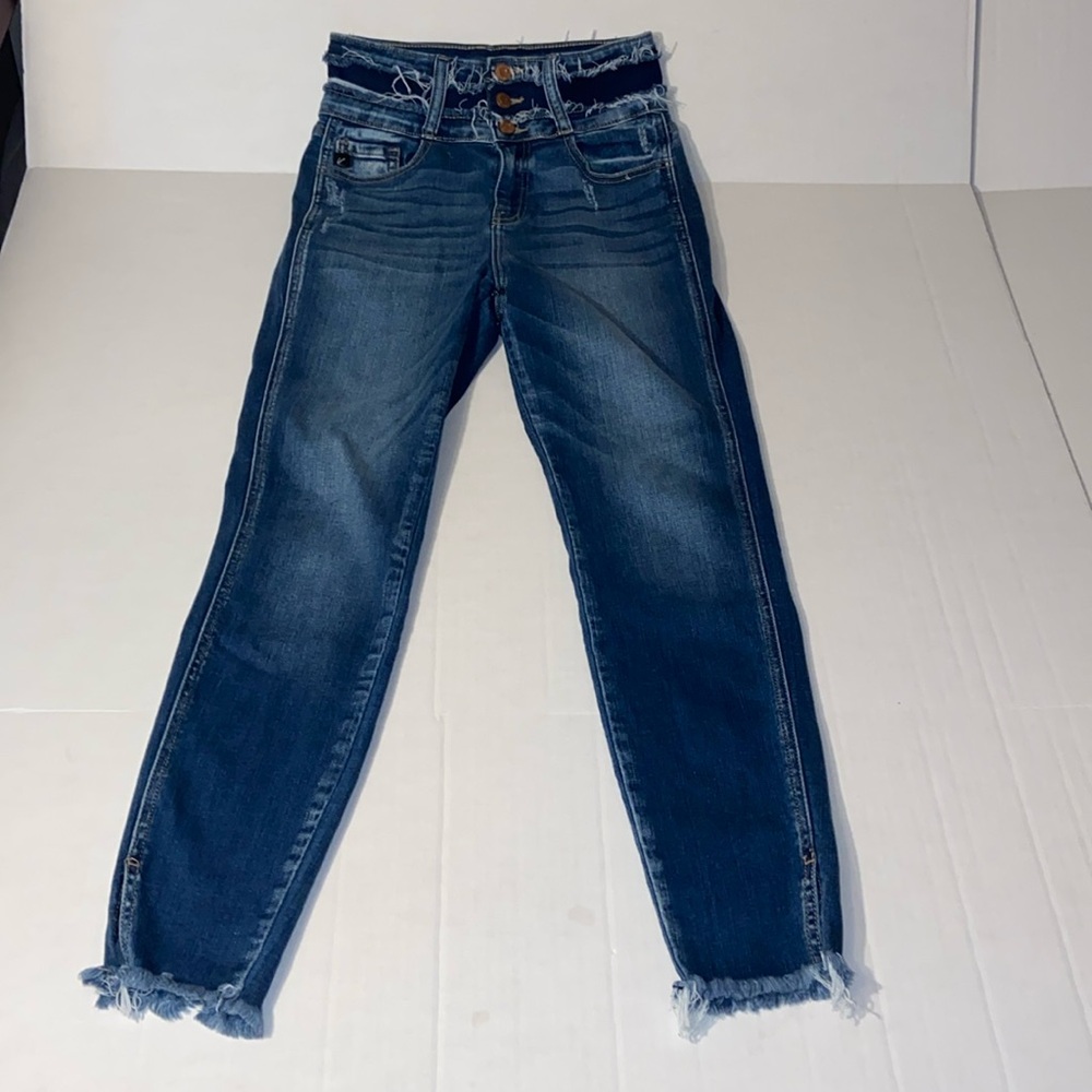 KanCan Juniors Size 5 / 26 High Rise Distressed Ankle Skinny Jeans